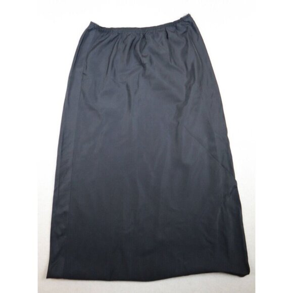 BARBIZON - VINTAGE WOMEN'S BLACK CREPE MIDI SKIRT SLIP - HALF SLIP - SIZE S - Picture 2 of 11